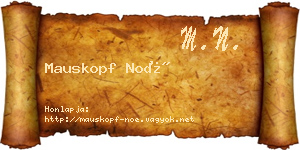 Mauskopf Noé névjegykártya